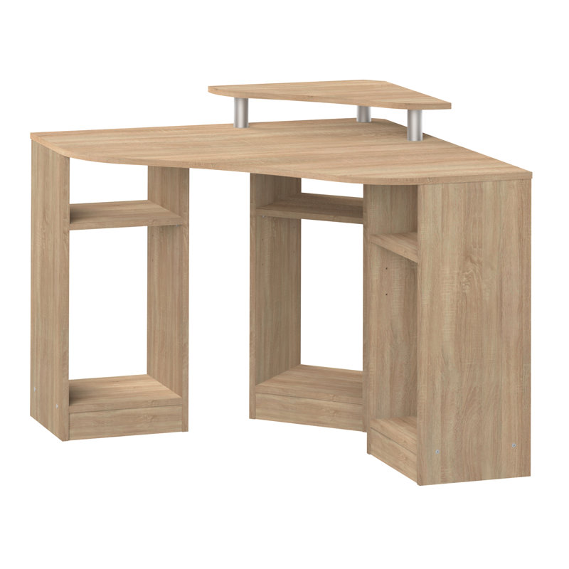 Bismuth Corner Writing Desk, Natural Oak, 82cm H x 94cm W x 94cm D