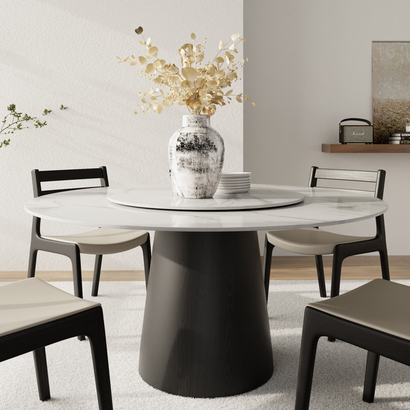 Table de salle à manger Bobrow, Pandora / noir, H 29,52 po x L 53,15 po x l 53,15 po, Black