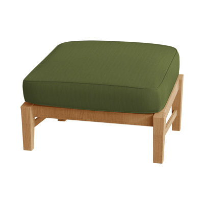 Croquet Outdoor Teak Ottoman with Cushion