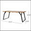 Table de salle à manger en bois d'acacia ZORA Industrial