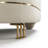 Curved Velvet Sofa Ivory 94" Low Profile High-Density Foam 