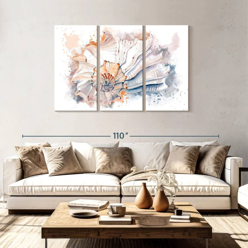 Aletra Nautilus Seashell Splash, 48" H x 74" W