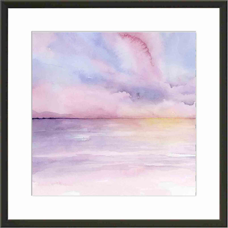 " Pale Sunset I " by Grace Popp Painting Print, Black, 8"H x 12"W