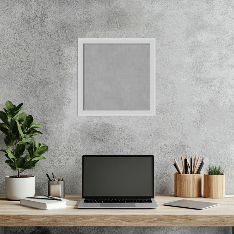 Incline Silver Framed Magnetic Board - Magnet Board, Organization Board, 13" H x 13" W