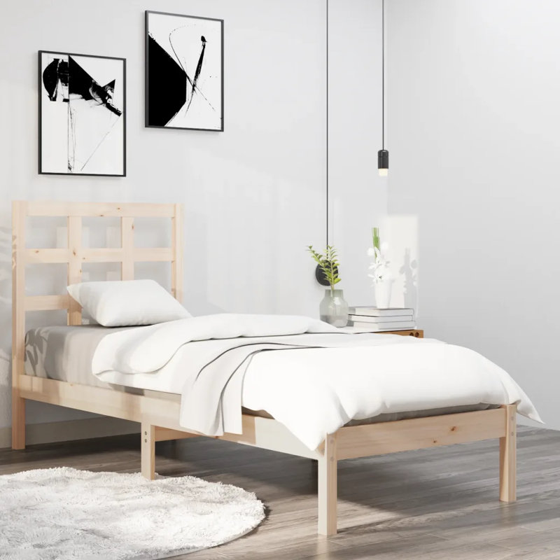 Bed Frame Solid Wood, natural, Double (4'6)