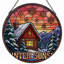 Panneau de vitrail 12 "H Winter Sunset