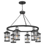 Lakehouse Black 1 -Bulb 32" H Outdoor Chandelier