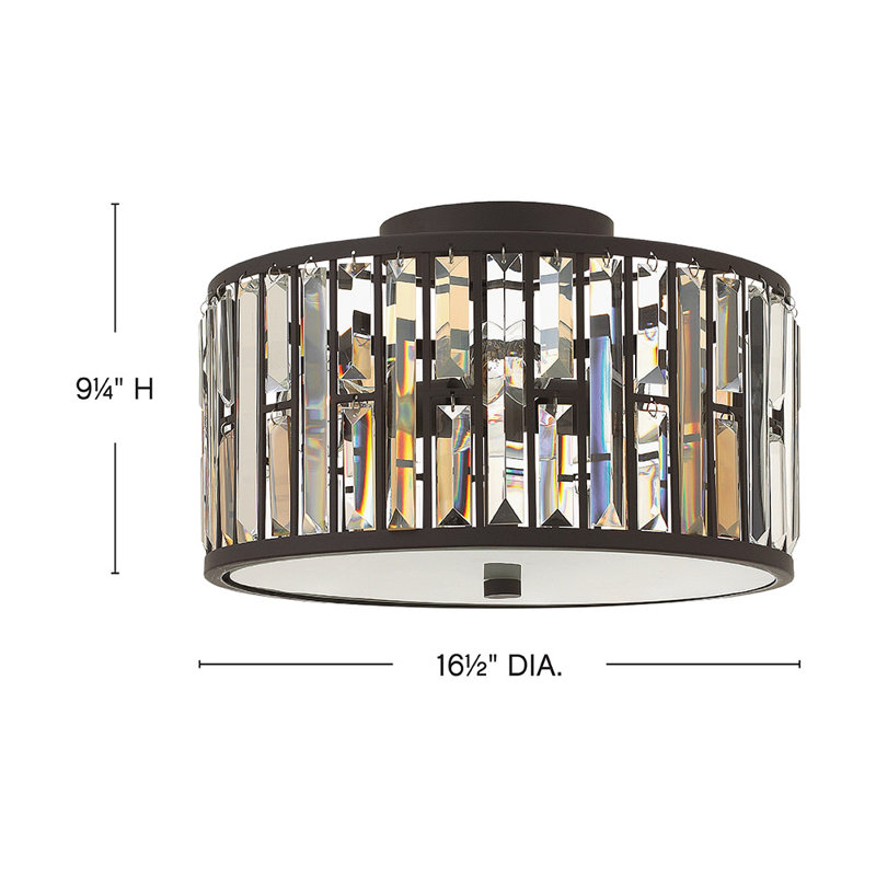 Mereworth 3-Light 16.5" Flush Mount, Vintage Bronze