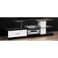 Meuble télé blanc et noir, 1 tiroir et 2 tablettes ouvertes pour téléviseurs à écran plat de 60 po rectangulaires noirs avec compartiments