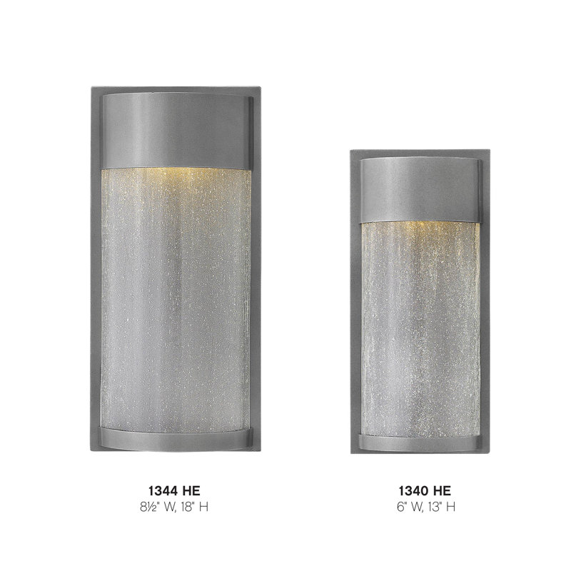 Hematite Finish 13" LED Outdoor Wall Sconce with Clear Seedy Glass