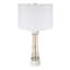 D15x30,2 "Lampe de table en marbre blanc et bronze avec cylindre en verre (assemblage de l'abat-jour requis) 1 pièce Lampe de table en verre marbre blanc