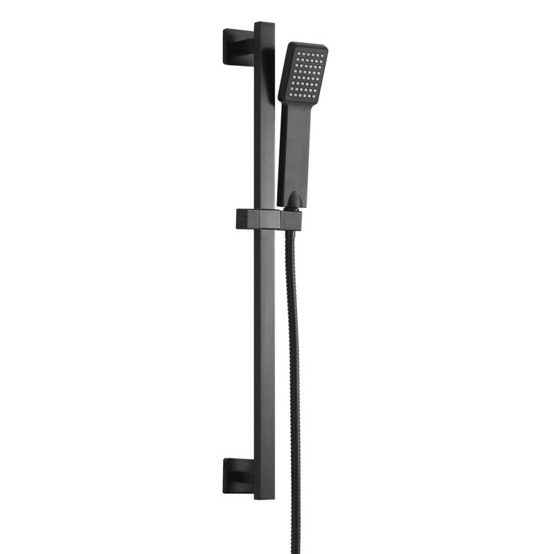 Weymouth Rain Slide Bar Shower Head, Black