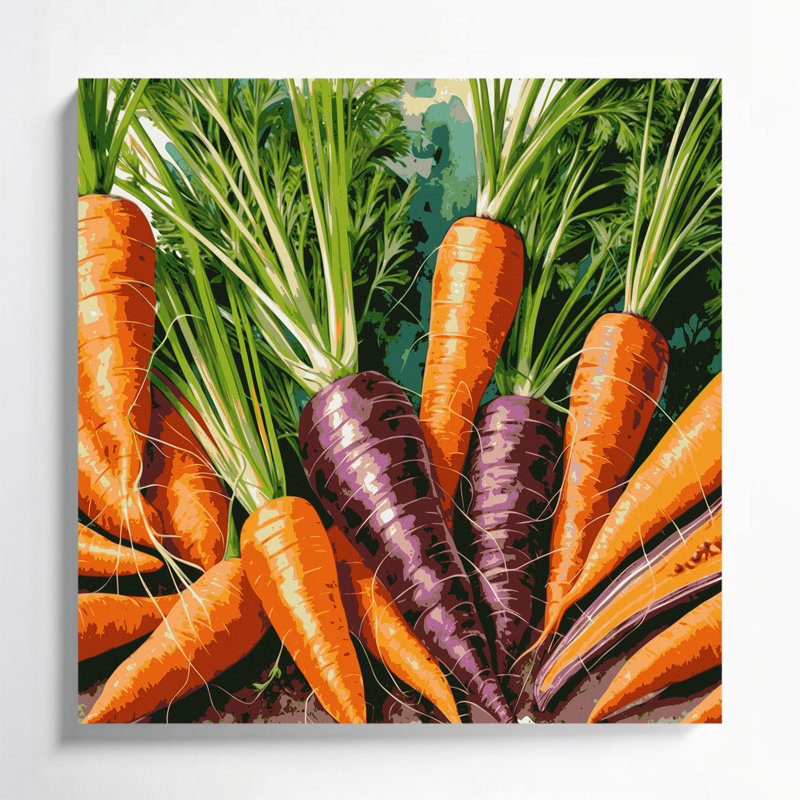 Art mural sur toile légumes carotte brune, H 12 po x l 12 po