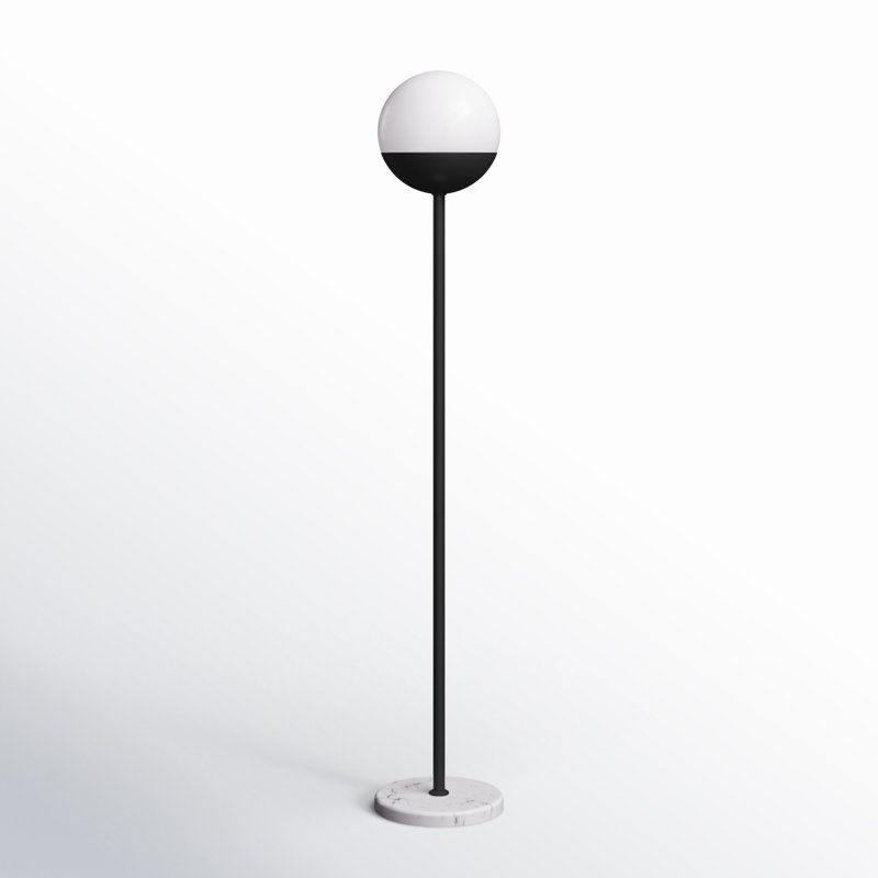 Lampe sur pied 62 po Yearby, Noir, Blanc givré