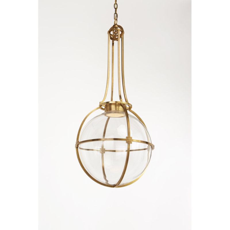 Gracie Large Captured Globe Pendant by Chapman & Myers , Antique Brass, 48.25" H x 19.25" W x 19.25" D