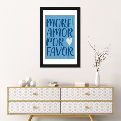 «More Amor Por Favor», reproduction d'art mural, papier d'art encadré