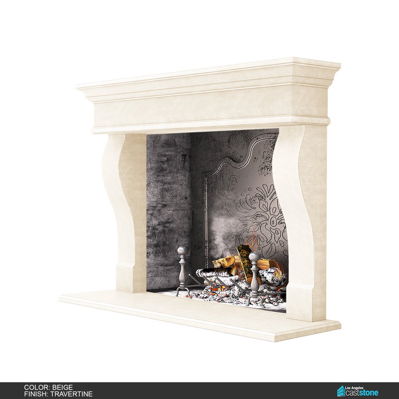 Lina Fireplace Surround, Travertine White
