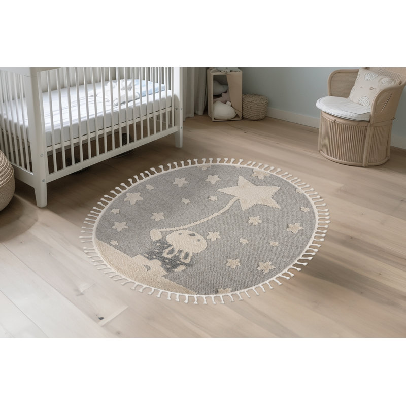 Elsebet Animal Print Area Rug, Round 133cm