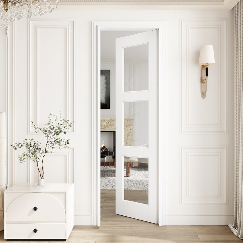 Porte intérieure à dalle intérieure en verre 3-Lite, 24 po x 80 po