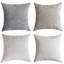 Ensemble de 4 housses de coussin décoratives neutres en chenille tissée texturée de luxe pour salon, canapé, canapé, maison de ferme Boho, 18 po x 18 po, neutre
