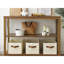 Bacs de rangement décoratifs pour tablettes, paniers de rangement avec poignées en polyuréthane, lavage à la main, toile, blanc ivoire, paquet de 3-763224930