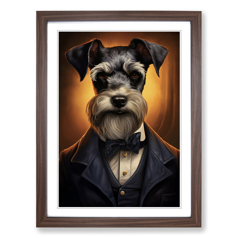 Schnauzer Classicism Art - Framed Print, Walnut Framed, 34cm H x 25cm W x 2cm D