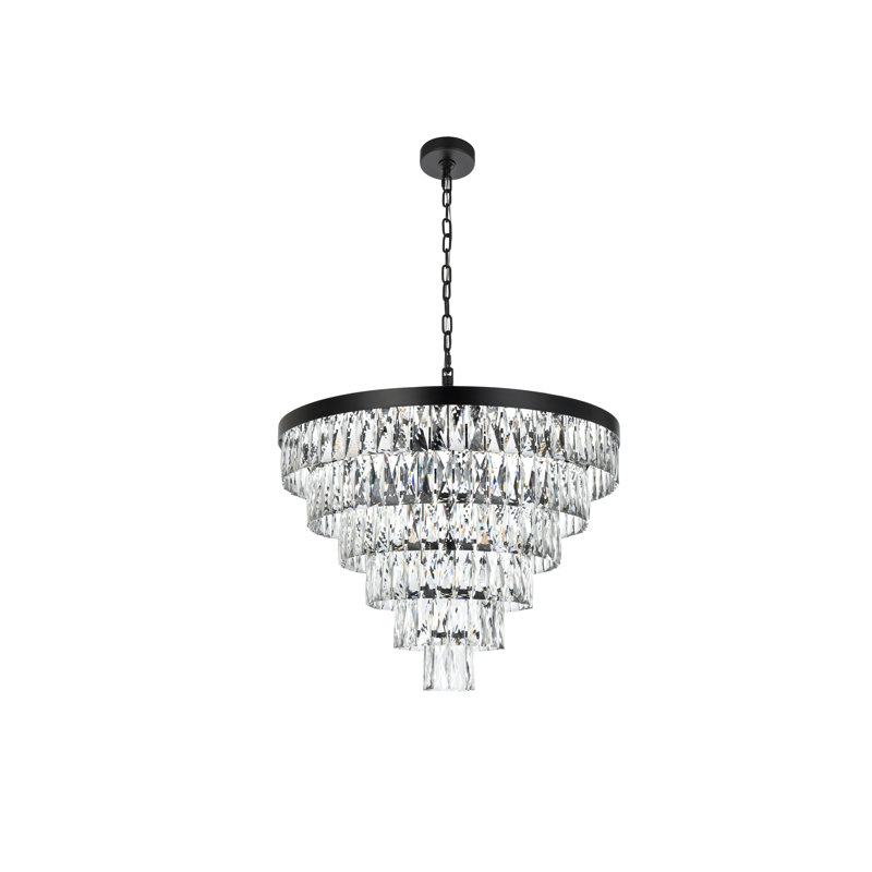 Lustre rond 27 pouces Iva, Noir, noir, noir, noir