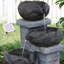 Fontaine solaire en polyrésine grise contemporaine résistante aux intempéries Vega