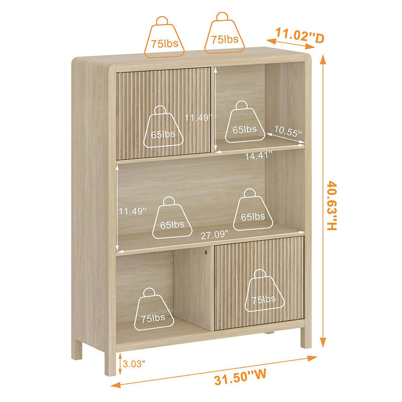 5 Cube Bookshelf, Light Walnut