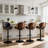 Modern Faux Leather Swivel Adjustable Height Bentwood Bar Stool-151775621