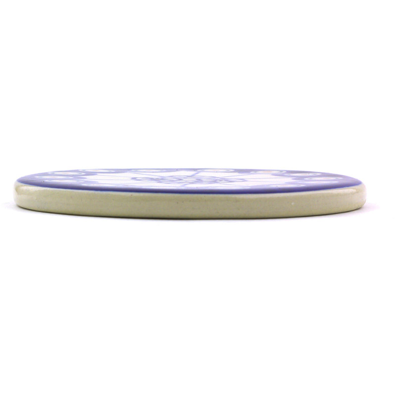 Flowering Peacock Stoneware Round Coaster