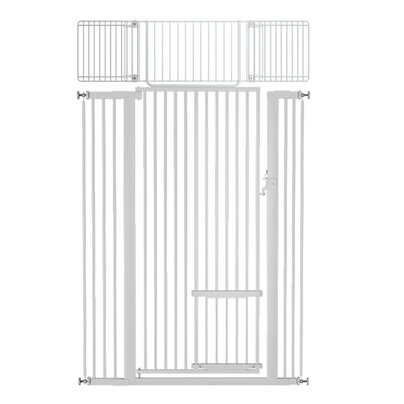 Elissia 71" Extra Tall Cat Safety Gates, 29.5-40.6" Extra Wide Heavy Duty Metal Pet Gates with Adjustable Cat Door, Pressure Mounted Baby Gates for Cat Dog 