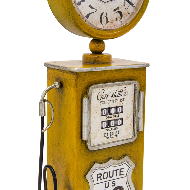 Analogue Metal Quartz Movement / Crystal Tabletop Clock in Yellow