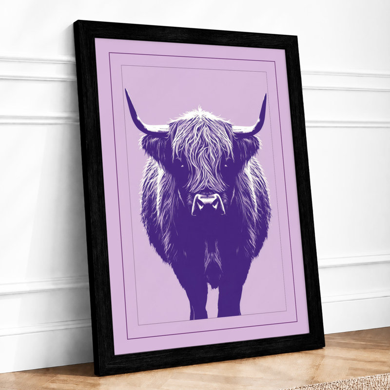 Highland Cattle Portrait Modern - Print, Black, A3 - 42.0 x 29.7 cm