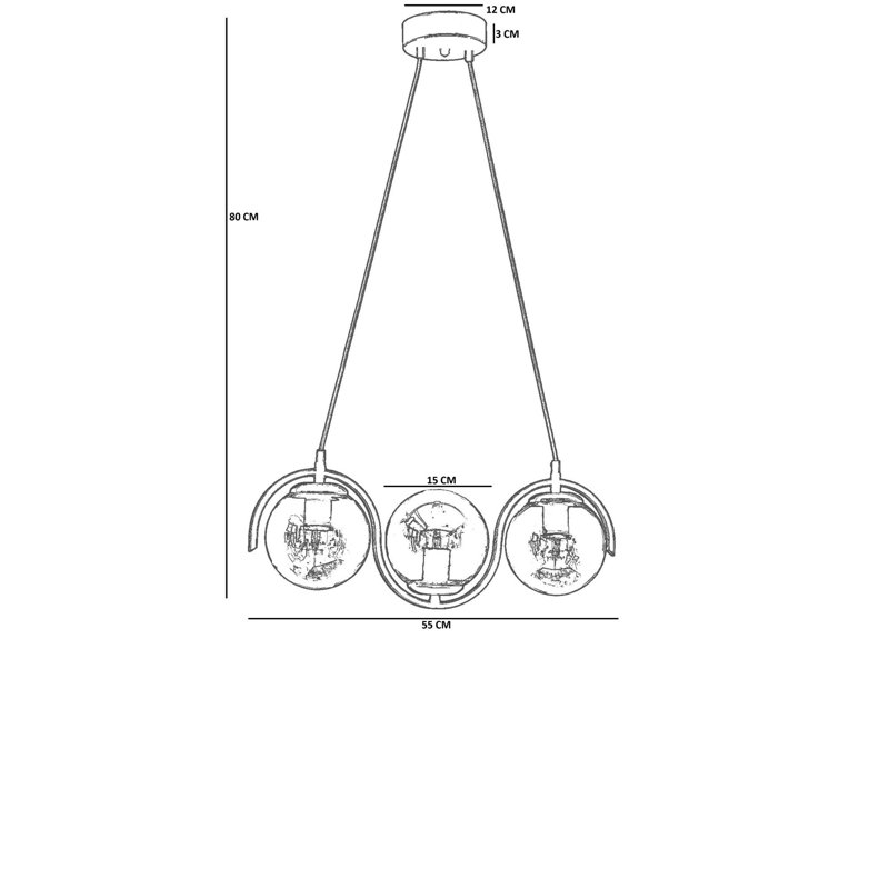 Élégant lustre en métal, hauteur réglable, finition blanche et grise, 5,9 po x 16,9 po | 3 x douille E27 de 40 W maximum (ampoule non incluse) | Parfait pour la salle à manger et le salon | Homologué IP20, éclairage décoratif élégant