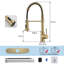 Robinet de cuisine industriel à bec simple avec douchette extractible (ensemble de 2)-128613758