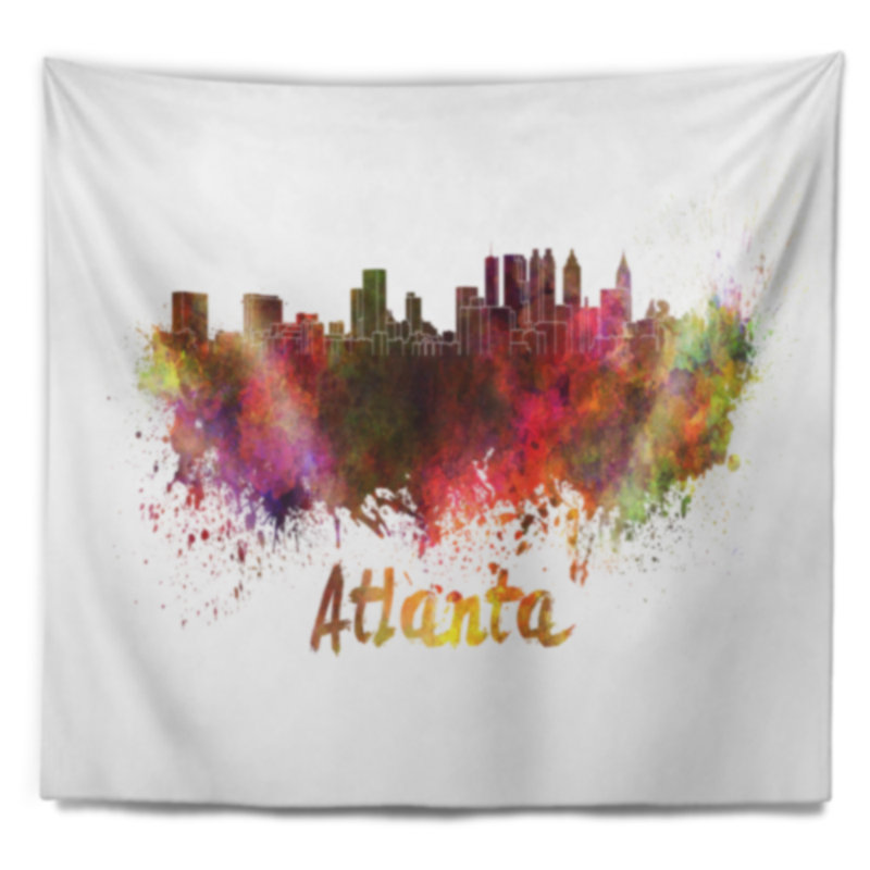 Atlanta skyline tapisserie Cityscape, H 32 po x l 39 po