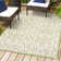 Deilani Vintage Filigree Textured Weave Green/Cream Indoor/Outdoor Rug