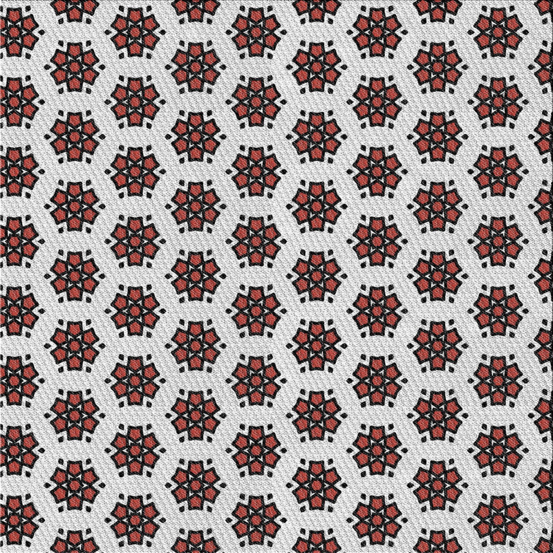 Tapis gris/rouge/brun à motifs Hillhouse, Carré 6 pi
