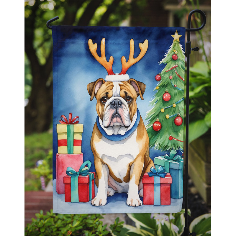 Drapeau de Noël renne de jardin, Bouledogue anglais