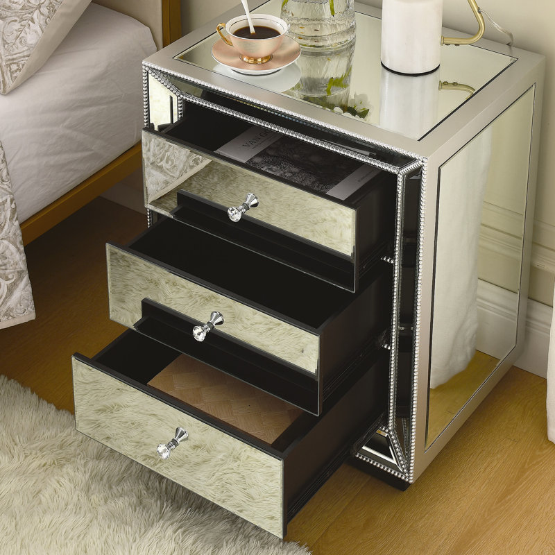 Mirror Three Drawer Cabinet