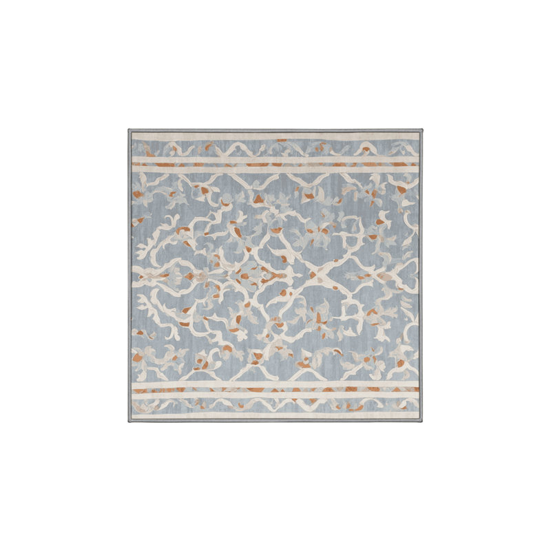 Tapis gris lavable à la machine, Carré 5 pi
