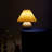 Serena 10" Retro Inspired Ceramic LED Table Lamp with Orange Fabric Pleated Shade-115701359