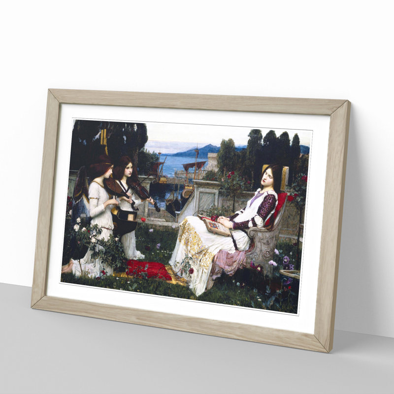Saint Cecilia by John William Waterhouse - Picture Frame Painting, 48cm H x 65cm W x 2cm D, Oak Framed