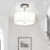 11.8 In. 3-Light Chrome Semi-Flush Mount Ceiling Light With Fabric And Acrylic Cylindrical Shades