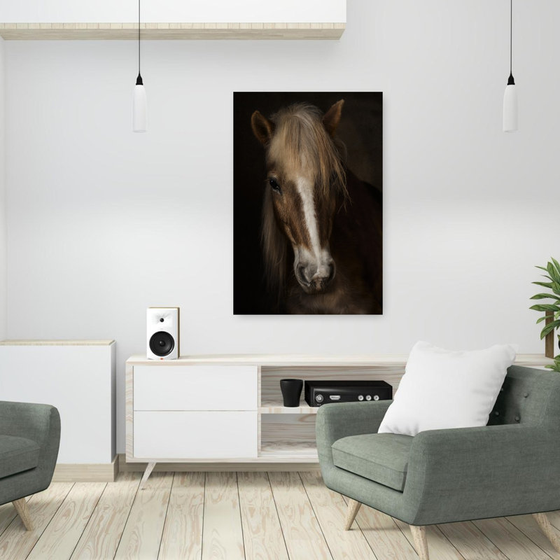 «Majestic Horse Portrait», art mural contemporain, 36" H x 24" W