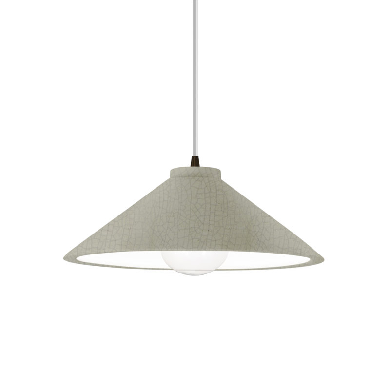 Leni Collection 1 - Light Cone Pendant Accents, Dark Bronze, Celadon Green Crackle