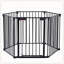 Barrière de sécurité réglable à 6 panneaux pour les escaliers, les foyers et les aires de jeux avec une fabrication en métal durable et une porte de passage facile