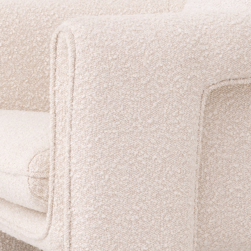 Toto Barrel Chair, Bouclé Cream Polyester Blend