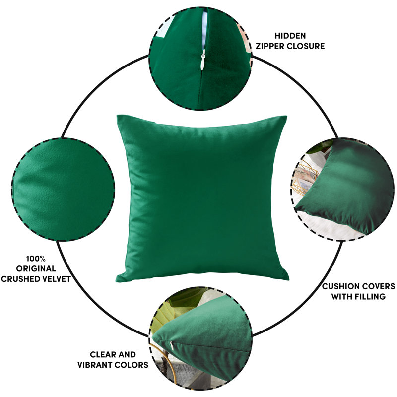 Eva-Sophia Square Cushion, Green Emerald